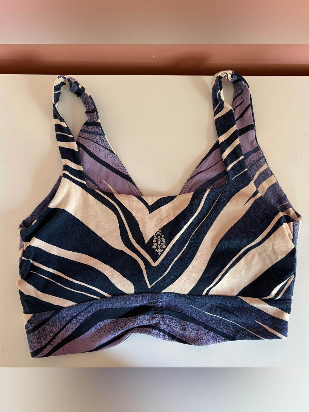 Free People Navy, Cream & Lavender Printed Tank